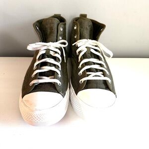 CONVERSE Chuck Taylor All Star High Quilted Green Sneakers - Men 13, Women 15